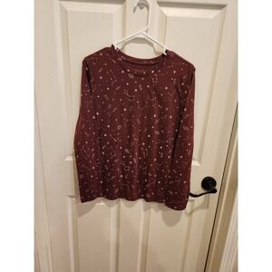 Gold Crush Woman's Size M Long Sleeve Diamonds Stars Galaxy Print Shirt